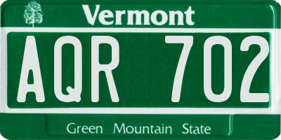 VT license plate AQR702