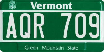 VT license plate AQR709