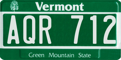 VT license plate AQR712