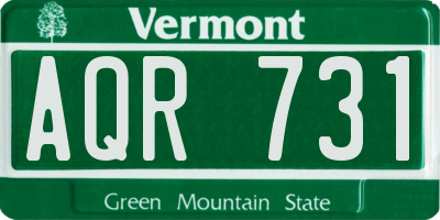 VT license plate AQR731