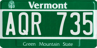 VT license plate AQR735
