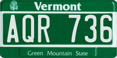 VT license plate AQR736