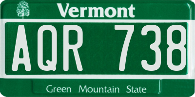 VT license plate AQR738