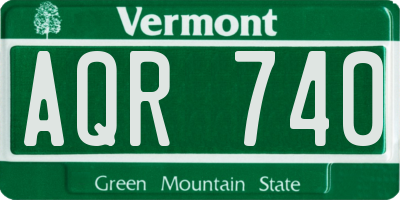 VT license plate AQR740