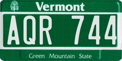 VT license plate AQR744