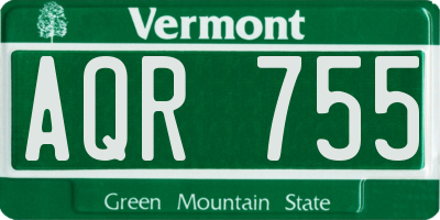 VT license plate AQR755