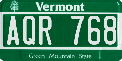 VT license plate AQR768