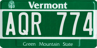VT license plate AQR774