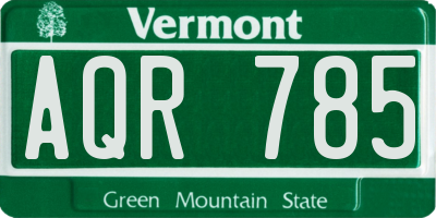 VT license plate AQR785