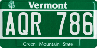 VT license plate AQR786
