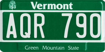 VT license plate AQR790