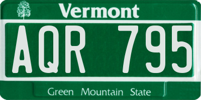VT license plate AQR795
