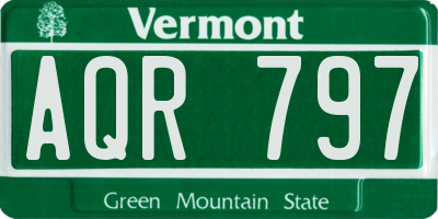 VT license plate AQR797