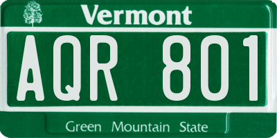 VT license plate AQR801