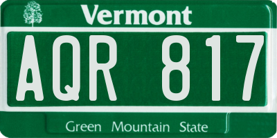 VT license plate AQR817