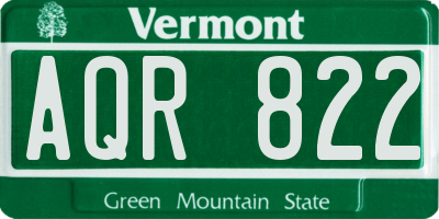 VT license plate AQR822