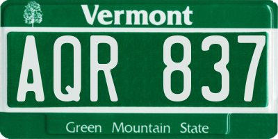 VT license plate AQR837