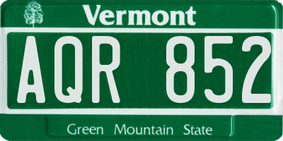 VT license plate AQR852