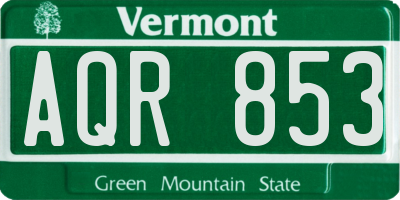 VT license plate AQR853