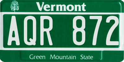 VT license plate AQR872