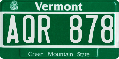 VT license plate AQR878