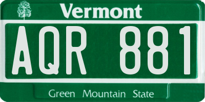 VT license plate AQR881