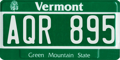 VT license plate AQR895