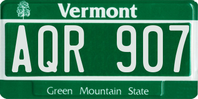 VT license plate AQR907