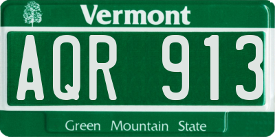 VT license plate AQR913