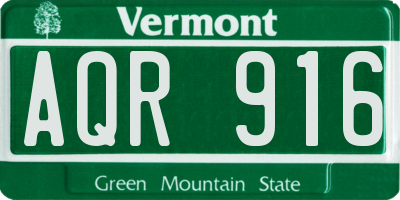 VT license plate AQR916