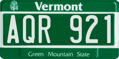 VT license plate AQR921