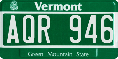 VT license plate AQR946