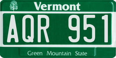 VT license plate AQR951