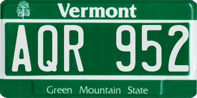 VT license plate AQR952