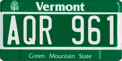 VT license plate AQR961