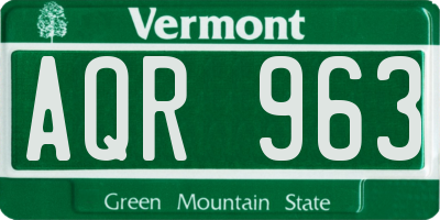 VT license plate AQR963