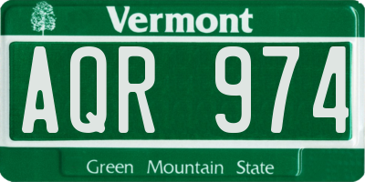 VT license plate AQR974