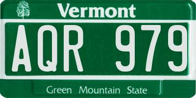 VT license plate AQR979