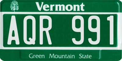 VT license plate AQR991