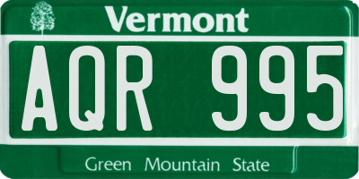 VT license plate AQR995