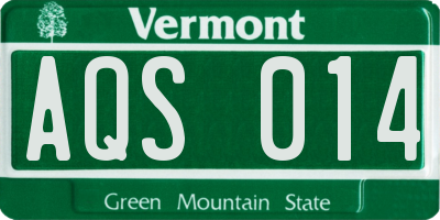 VT license plate AQS014