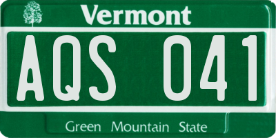 VT license plate AQS041