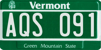 VT license plate AQS091
