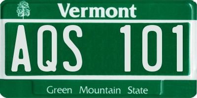 VT license plate AQS101