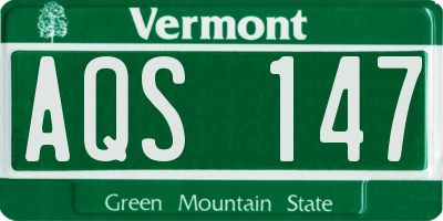 VT license plate AQS147