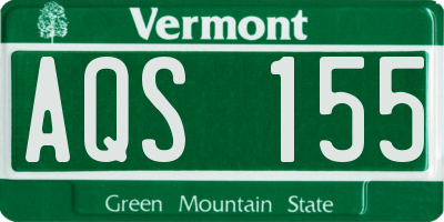 VT license plate AQS155