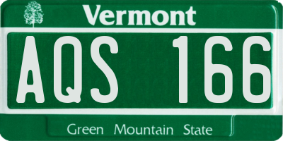 VT license plate AQS166