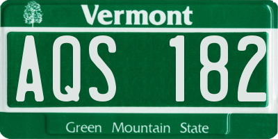 VT license plate AQS182