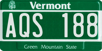 VT license plate AQS188