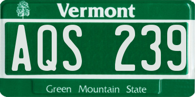 VT license plate AQS239